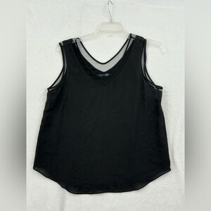 Black Tape Black Mesh Detail Tank Top 630